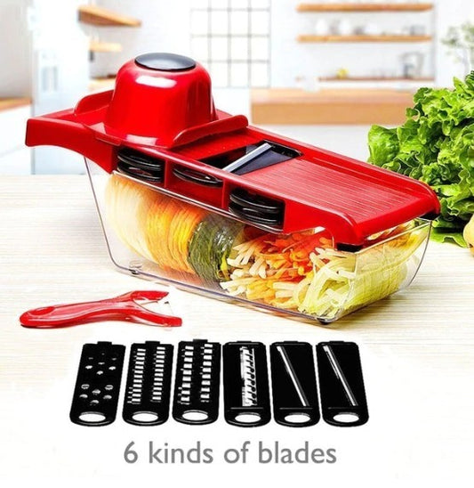 Cortador de verduras con 6 cuchillas de acero inoxidable